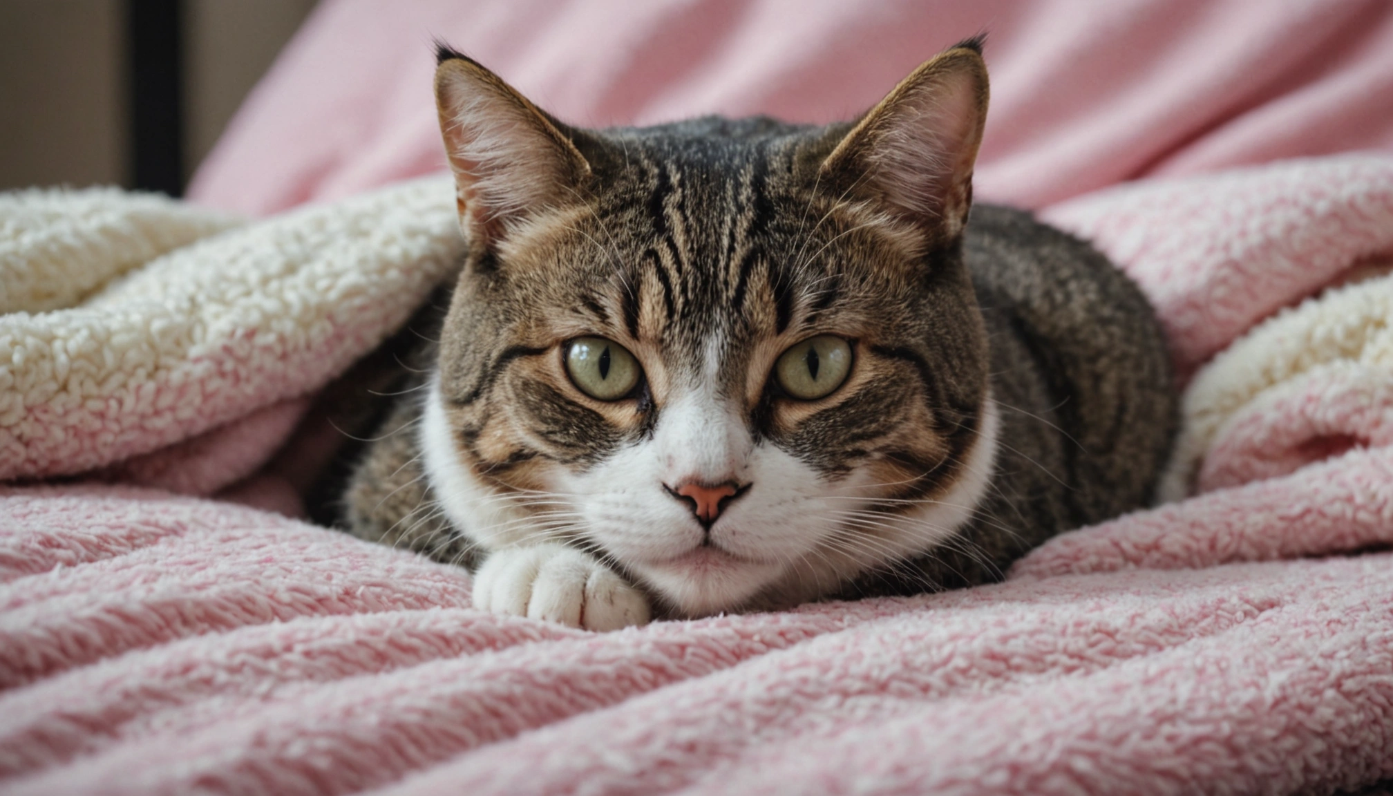 chat qui tire la langue et ronronne